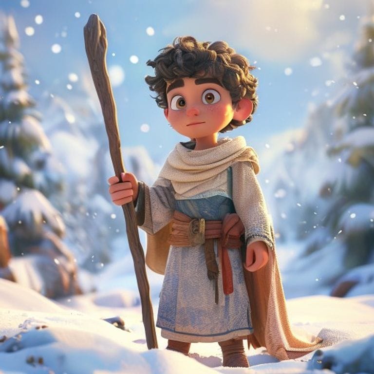 O Valente Benaia e o Desafio na Neve | história bíblica infantil heróis