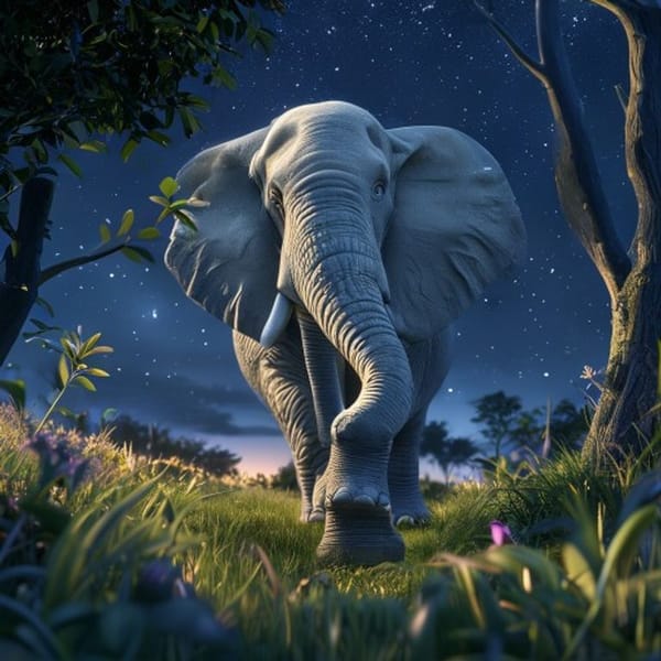 O Elefante Pingo e o Passo Manso | história para dormir bebê