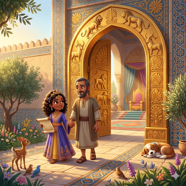 A Rainha Ester e o Portal de Ouro | história bíblica infantil heróis